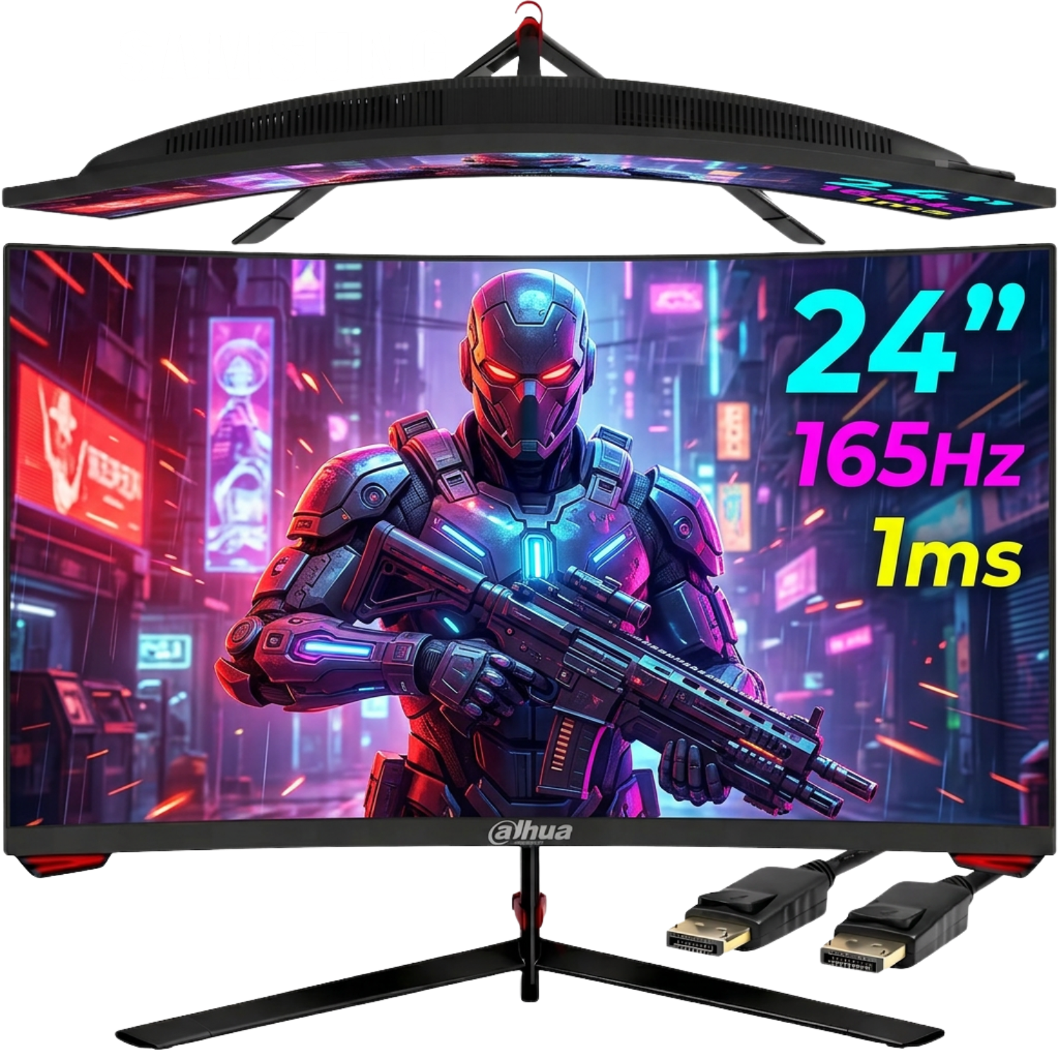 Monitor Gamingowy Zakrzywiony Bezramkowy DAHUA 24 Cale 165HZ 1MS HDMI DP
