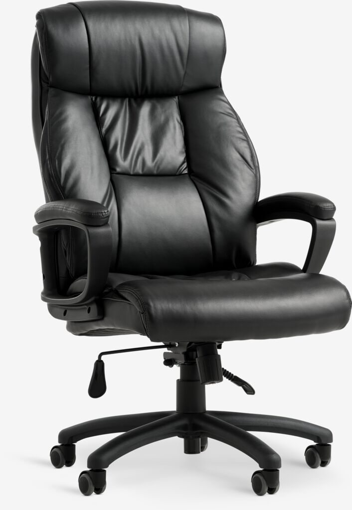 Krzesło biurowe TJELE czarny skóra ekologiczna/czarny