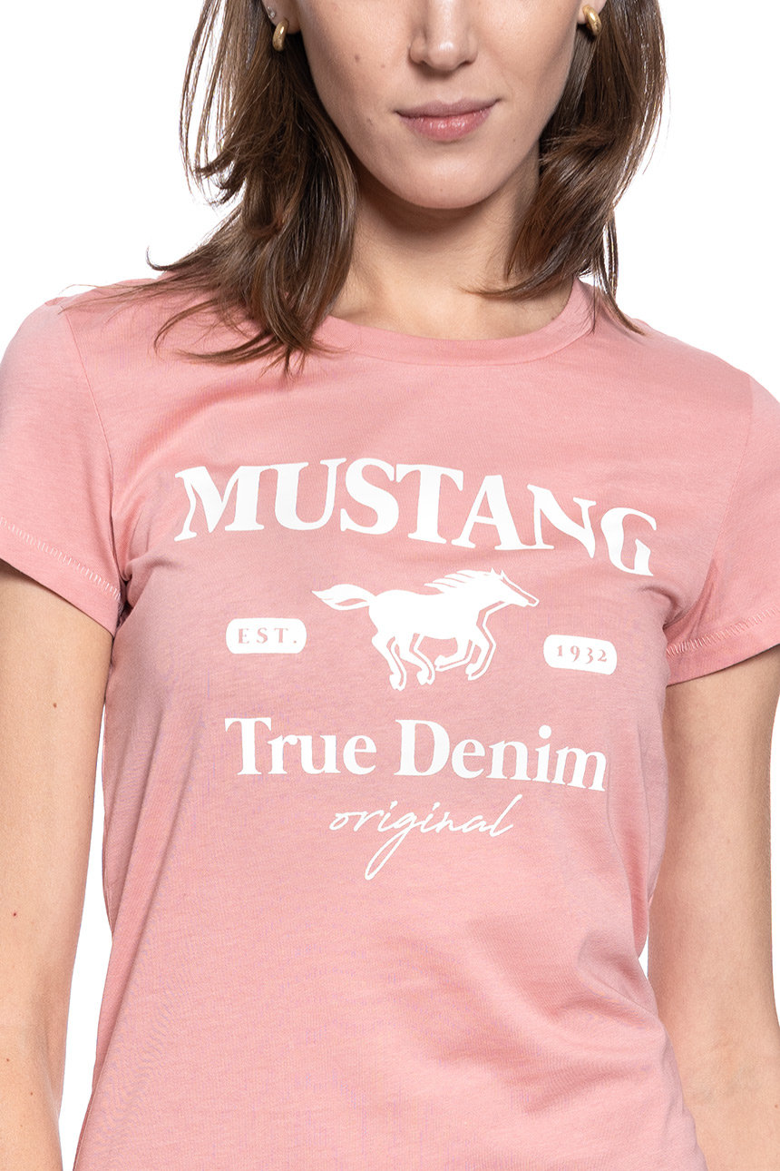 DAMSKI RÓŻOWY T-SHIRT MUSTANG ALINA C PRINT