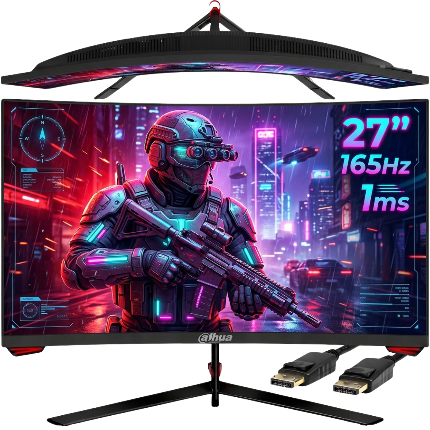Monitor Gamingowy Zakrzywiony Bezramkowy DAHUA 27 Cali 165HZ 1MS HDMI DP