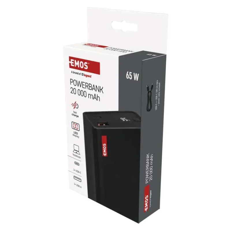 Powerbank EMOS NTBF20 20000 mAh 65W PD czarny