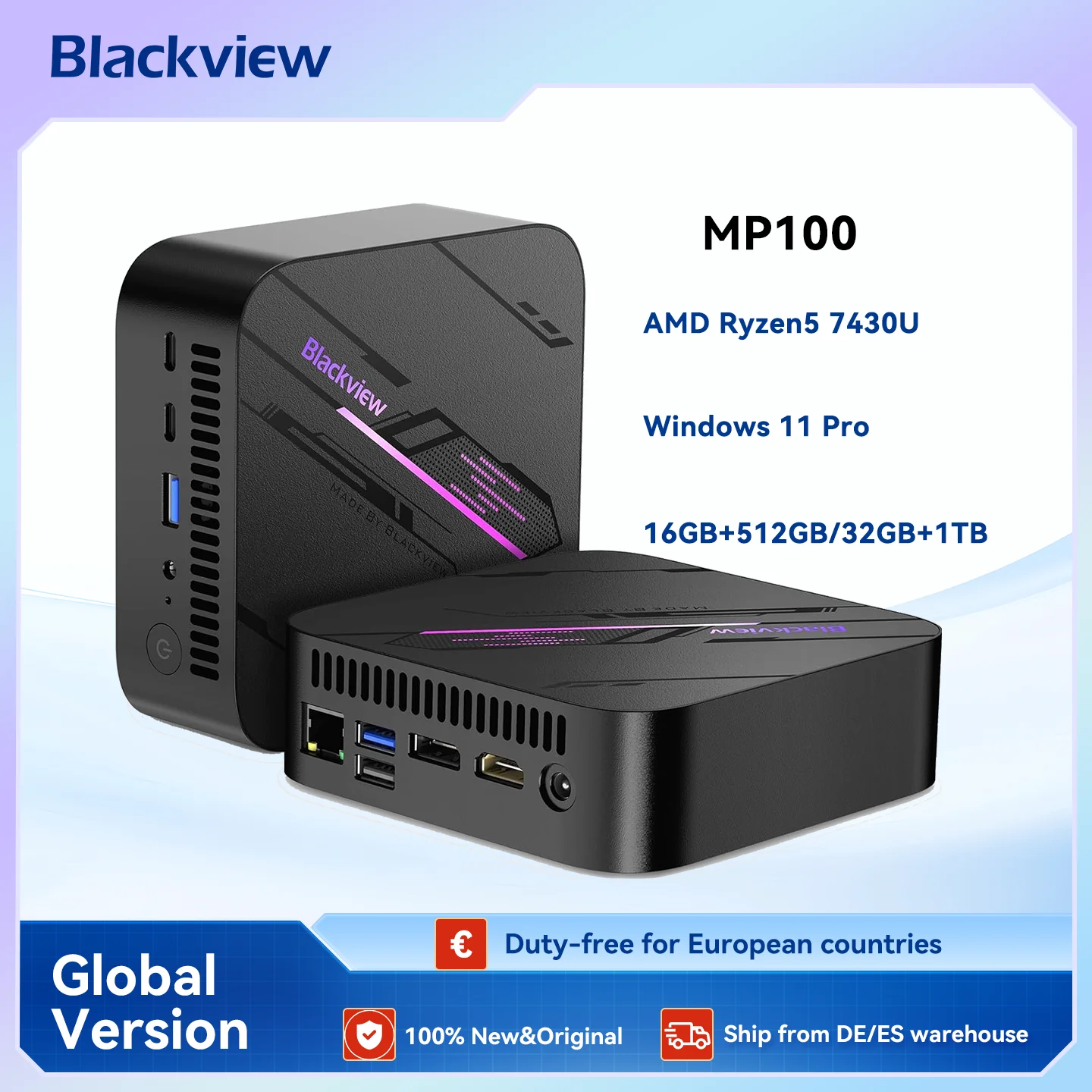 Blackview MP100 Mini PC AMD Ryzen 5 7430U 16GB RAM 512GB SSD Aliexpress