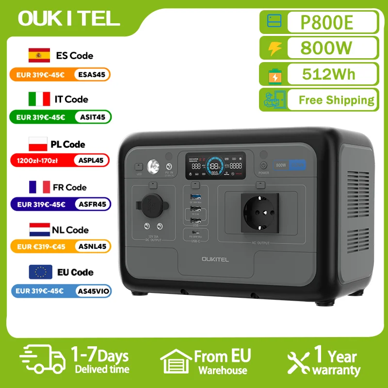 Przenośna Stacja Zasilania OUKITEL P800E, 800W