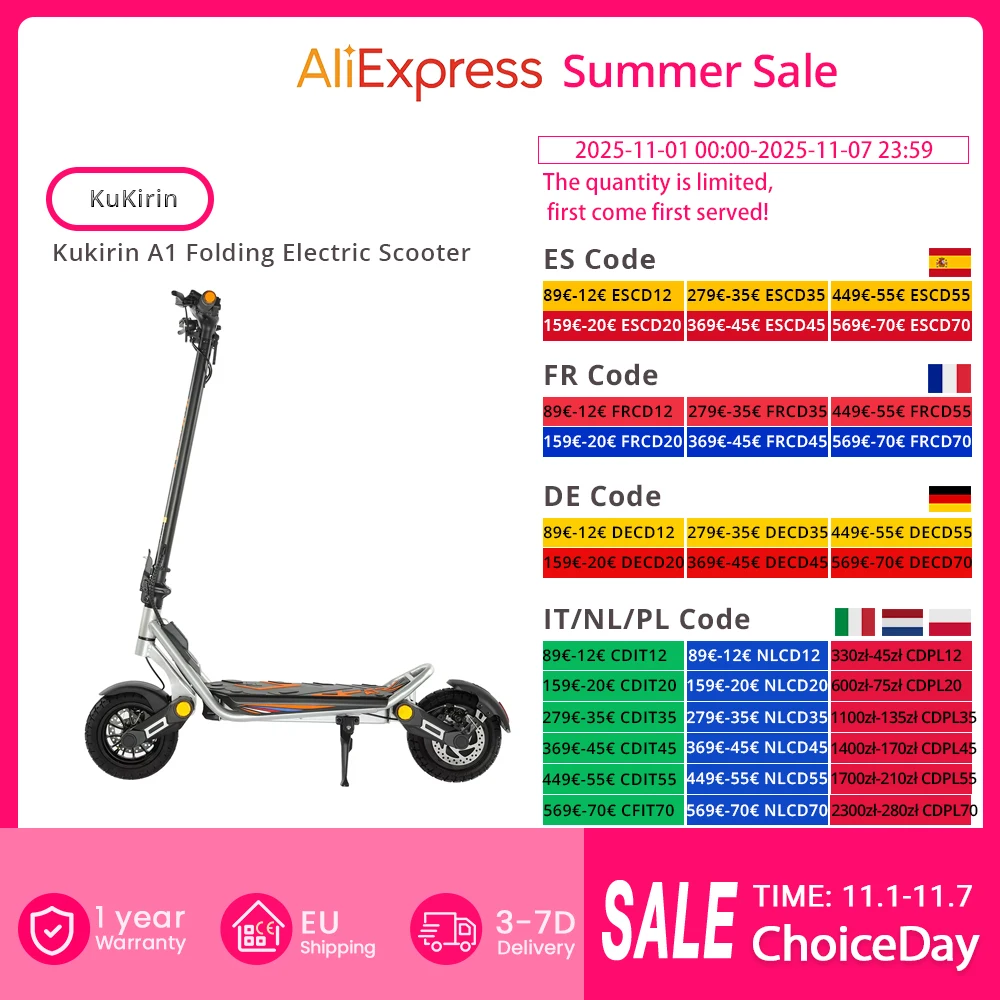 Hulajnoga elektryczna składana Kukirin A1 800W 48V13Ah