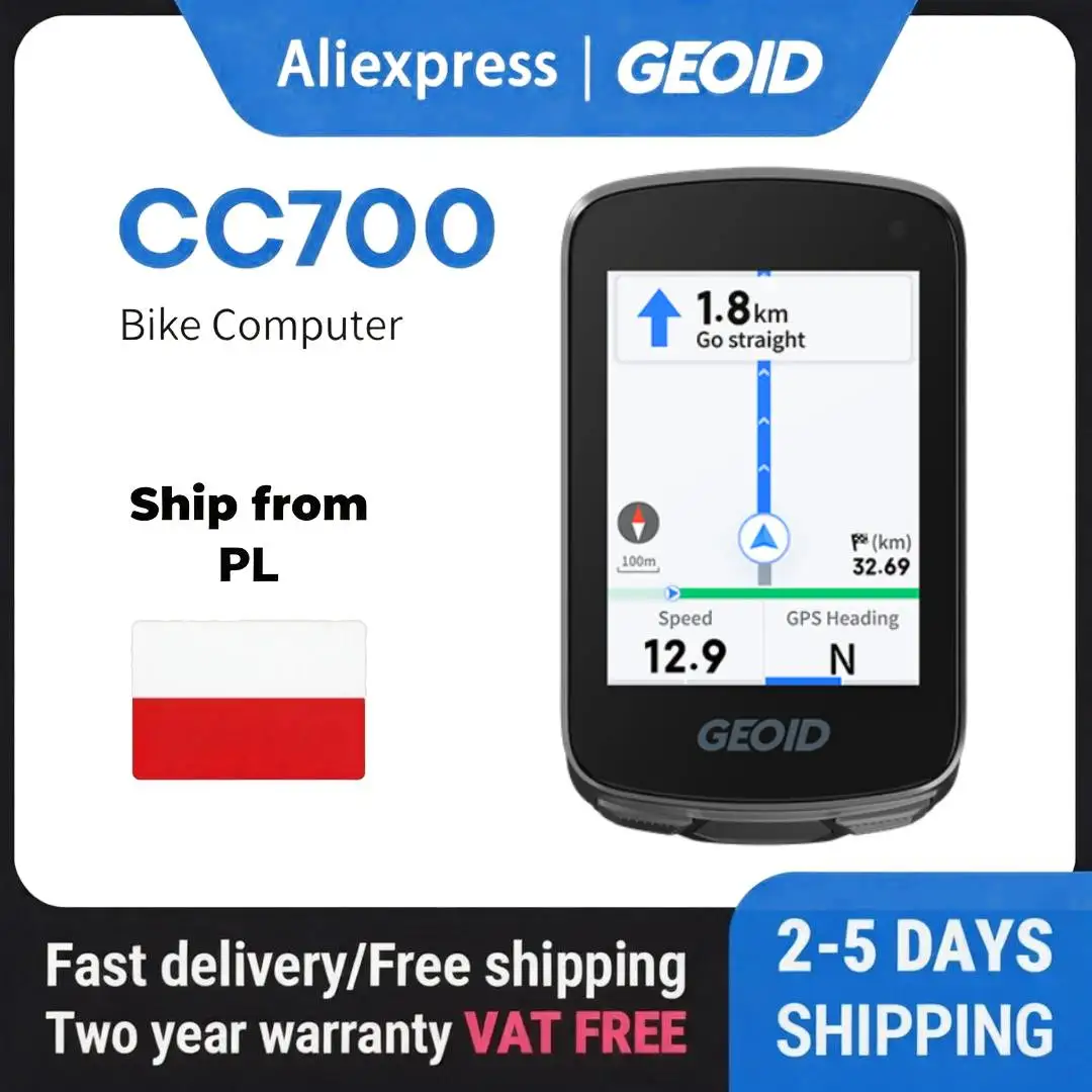 Licznik rowerowy komputer GEOID CC700 z GPS - wysyłka z Polski bez opłat