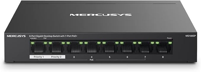 Mercusys MS108GP, 8 portowy switch POE Gigabitowy