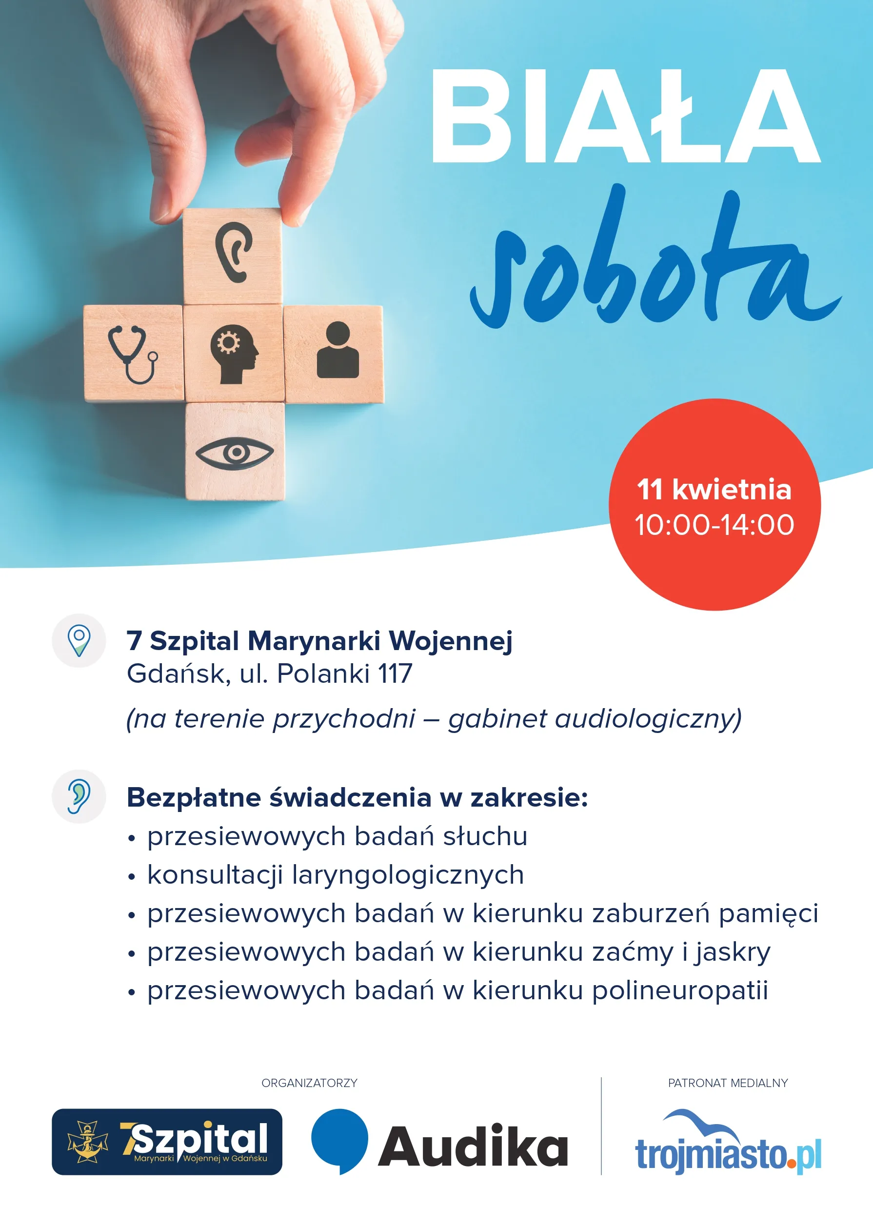 Bezpłatne badania przesiewowe słuchu, zaburzeń pamięci, zaćmy i inne - Gdańsk - 11.04.2026