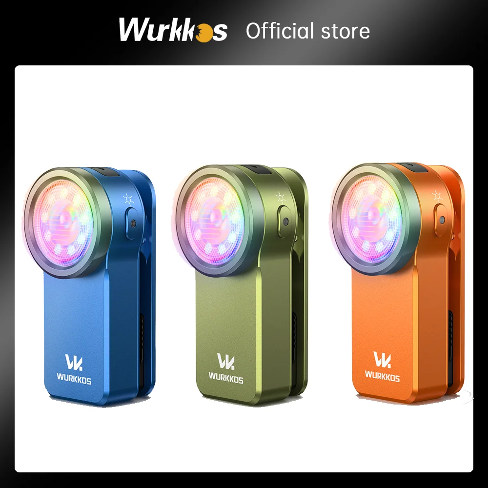 Latarka Wurkkos HD03 Mini - moc 680lm, waga ~50g, 3 tryby (spot/flood/RGB), klips z magnesem, 3 kolory do wyboru