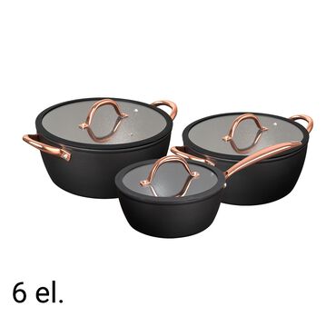 Zestaw garnków MG Home Rose Gold 6 elementów, aluminium