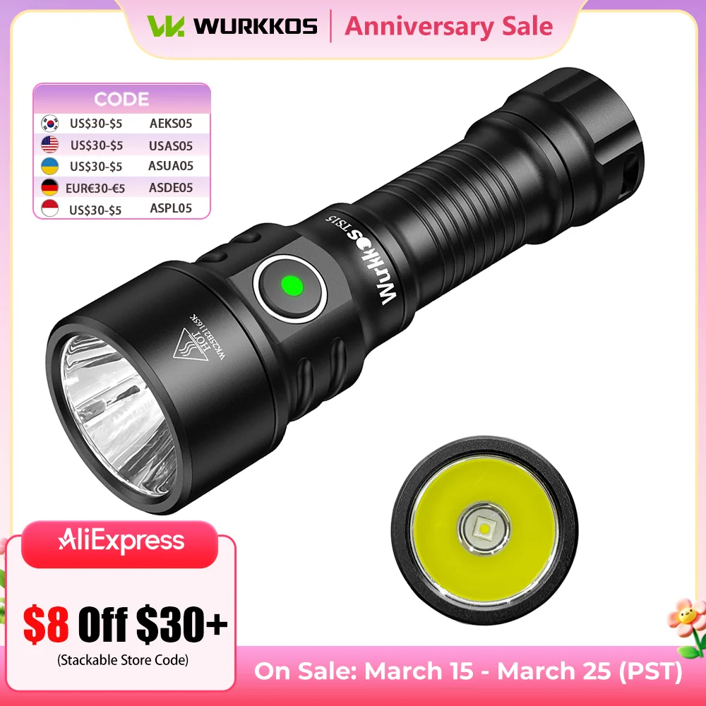 Mini latarka akumulatorowa Wurkkos TS15 900 LM