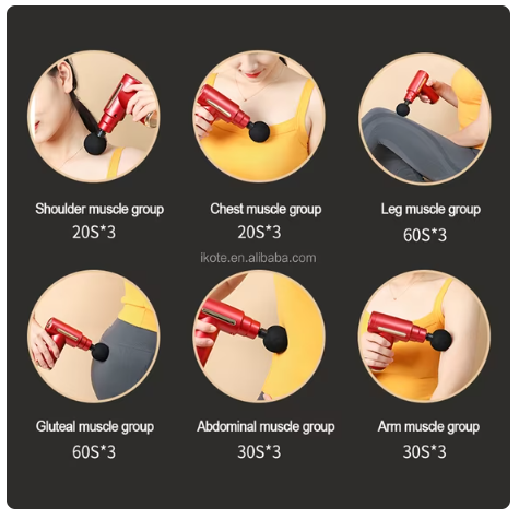 Mini pistolet do masażu + 4 końcówki