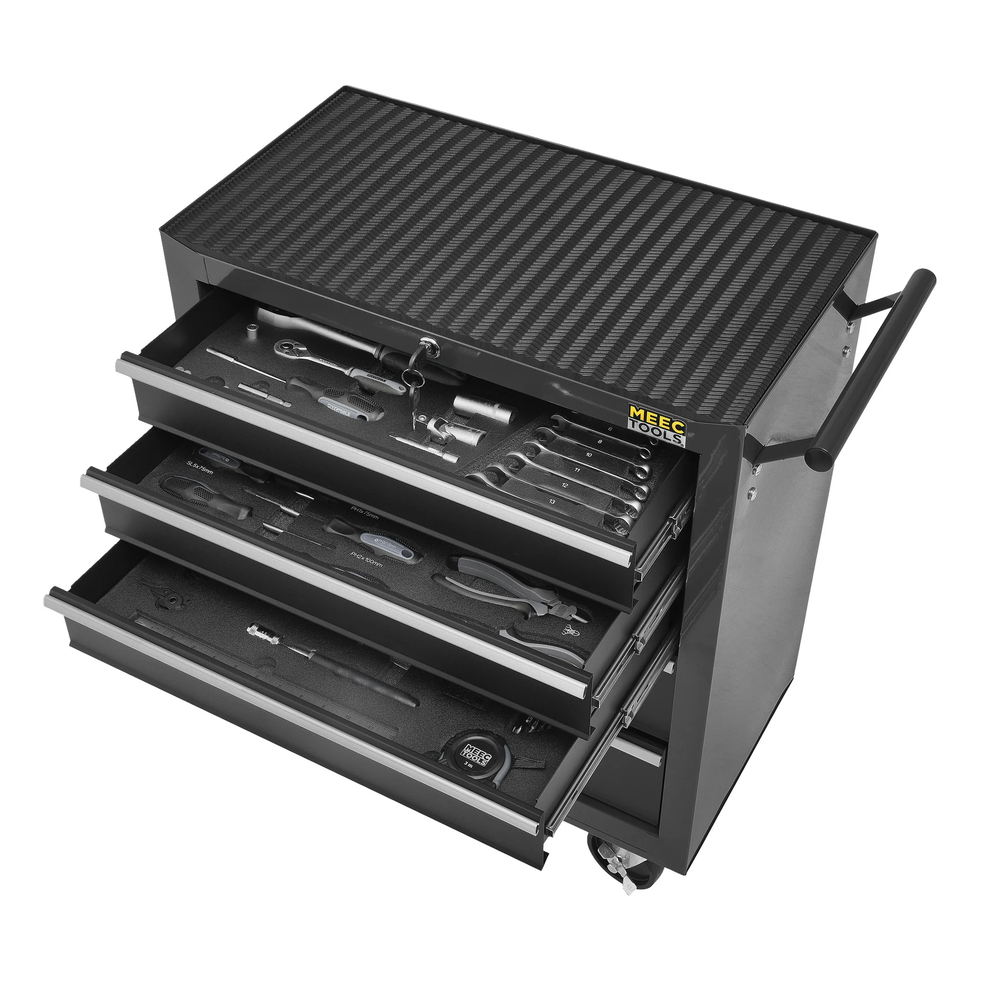 meec Tools Wózek narzędziowy z wyposażeniem 128 el. 62x79x33 cm