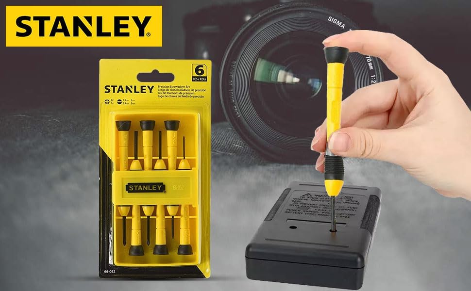Stanley 66-052 Zestaw Śrubokrętów Precyzyjnych, Czarny/Żółty, 6 Elementów