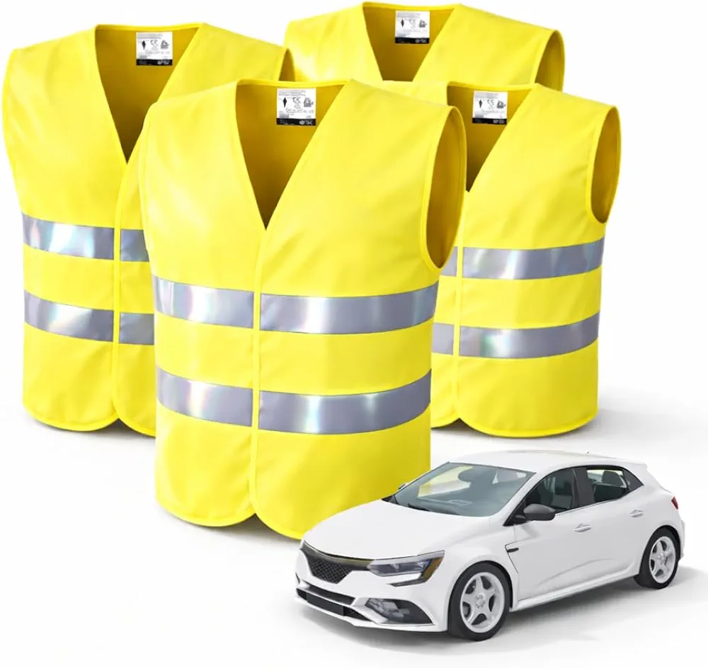 4 x kamizelka ostrzegawcza do samochodu