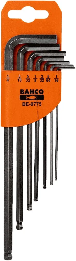 Bahco BE-9775 Zestaw 7 długich kluczy trzpieniowych, calowych z kulką BAHCO