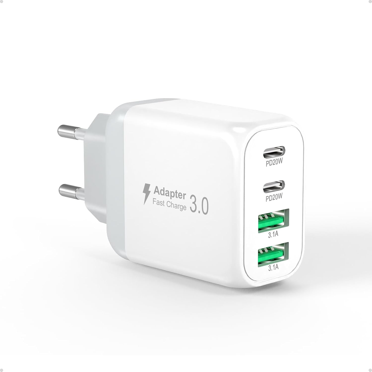 Ładowarka USB C, Cshare 40W, 4 porty z PD i QC3.0