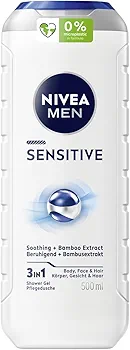 NIVEA MEN Sensitive Męski Żel pod prysznic 3w1 - Do twarzy, ciała i włosów Łagodzący 500 ml