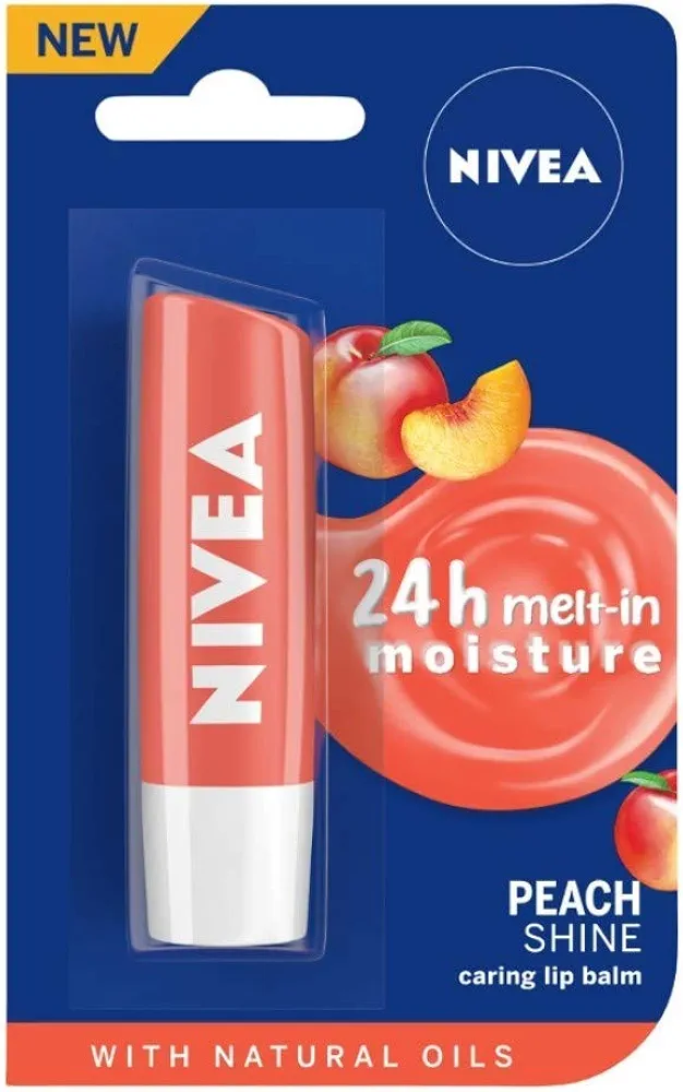 NIVEA Peach Shine Nawilżająca pomadka do ust z masłem shea