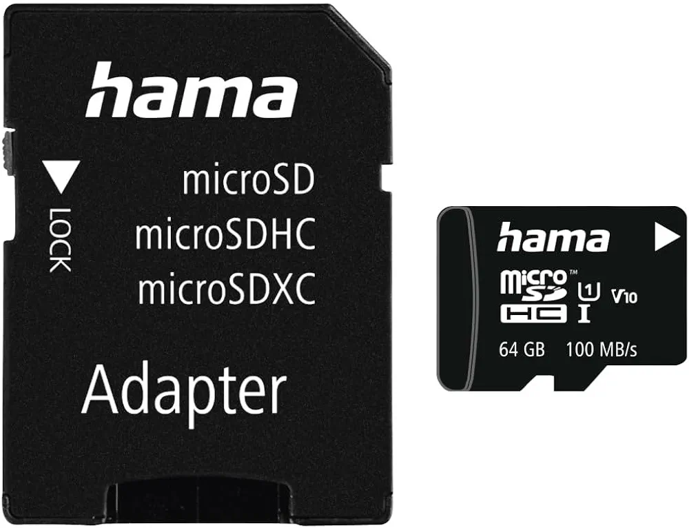 Hama karta pamięci SDXC (microSD, microSDXC, 64GB, 64 GB pamięci, 80 MB/s, adapter, microcard, UHS speed class 1, class 10)