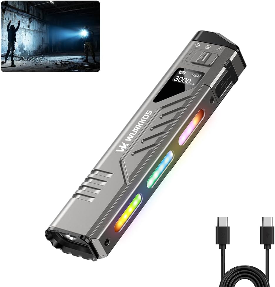 Latarka Wurkkos TD11 z wyświetlaczem OLED - moc 3000 lumen (3 tryby - spot, flood, RGB) @ Amazon.pl