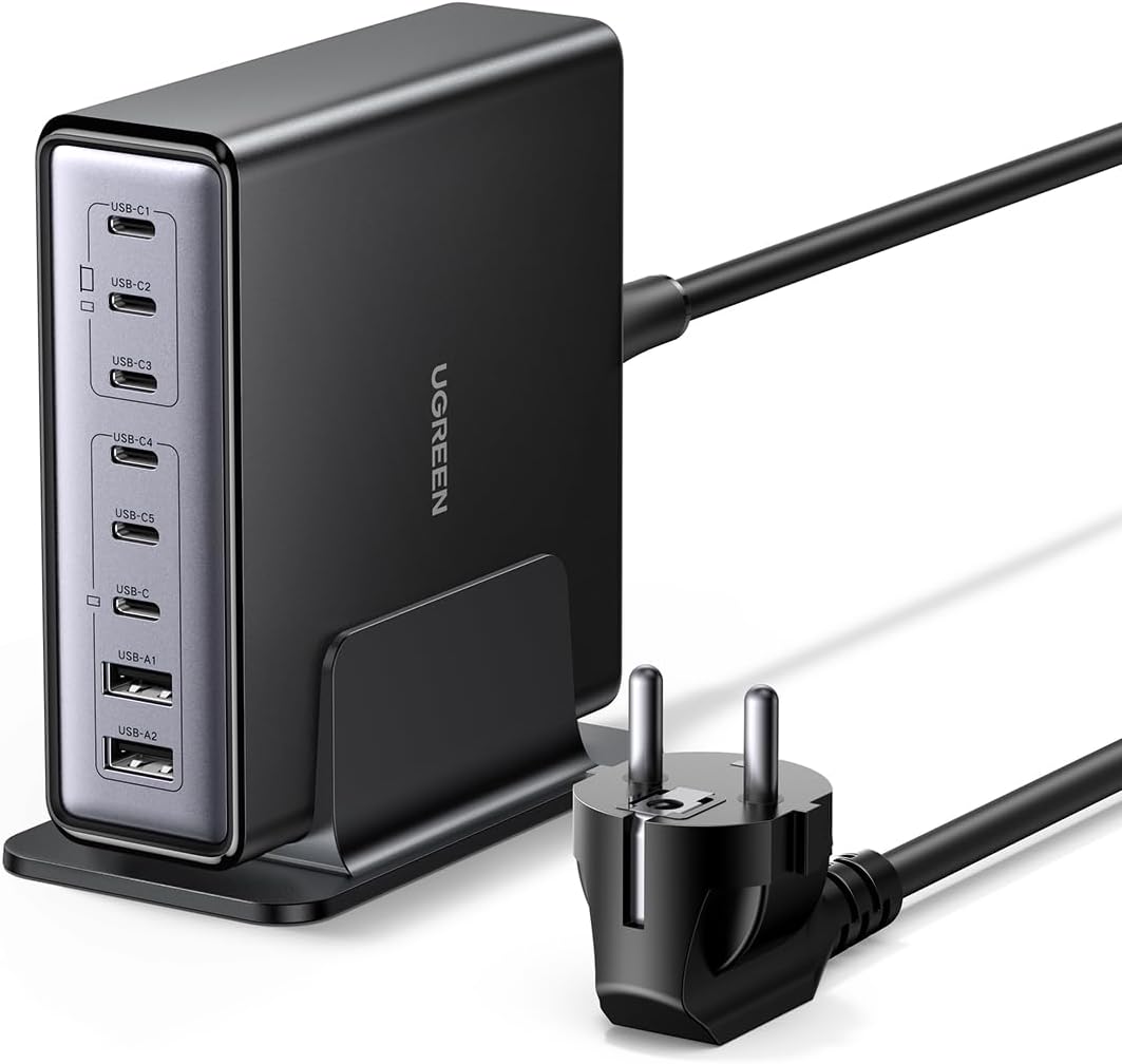 Ładowarka USB C UGREEN, GaN, 200 W, 8-portowa