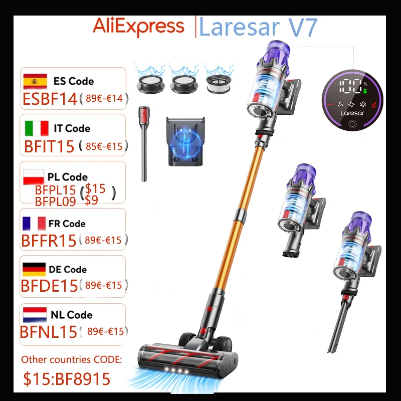 Odkurzacz pionowy Laresar V7 - 285 PLN z kodem