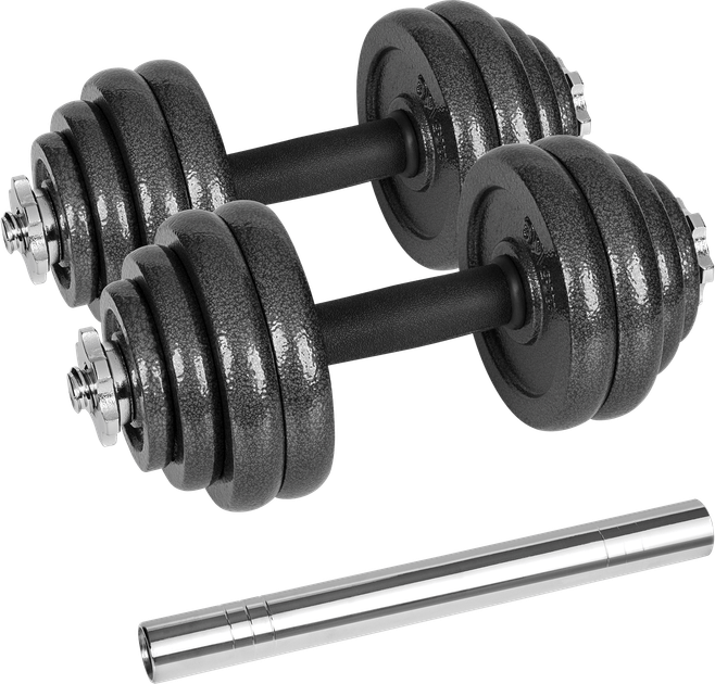 Hantle żeliwne Rebel Active regulowane w walizce z gryfem zestaw 30 kg RBA-2327-30