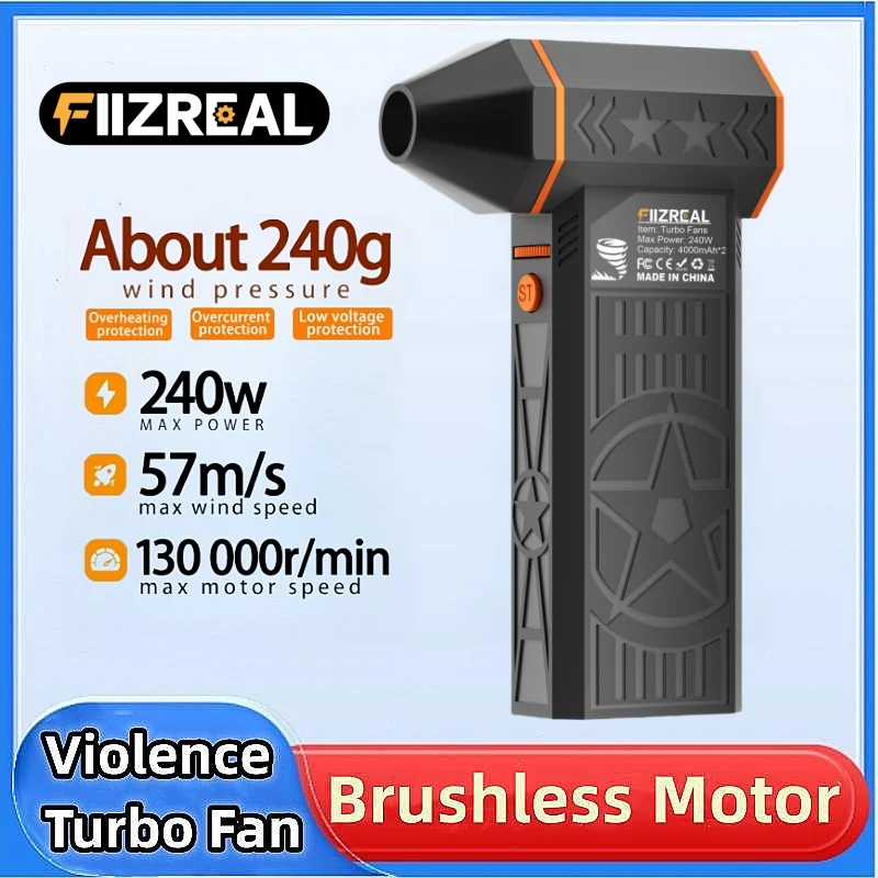 Dmuchawa bezszczotkowa Fiizreal X50 240W 8000mAh 57m/s (tylko ~40zł w monetach)
