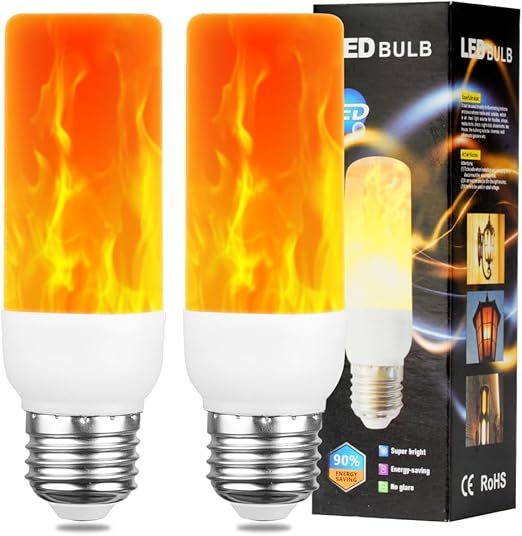 AUAUY Żarówka LED z efektem płomienia, 2 W, E27  2szt