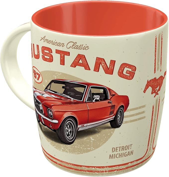 Nostalgic-Art Retro kubek, 330 ml, Ford Mustang – GT 1967 Red
