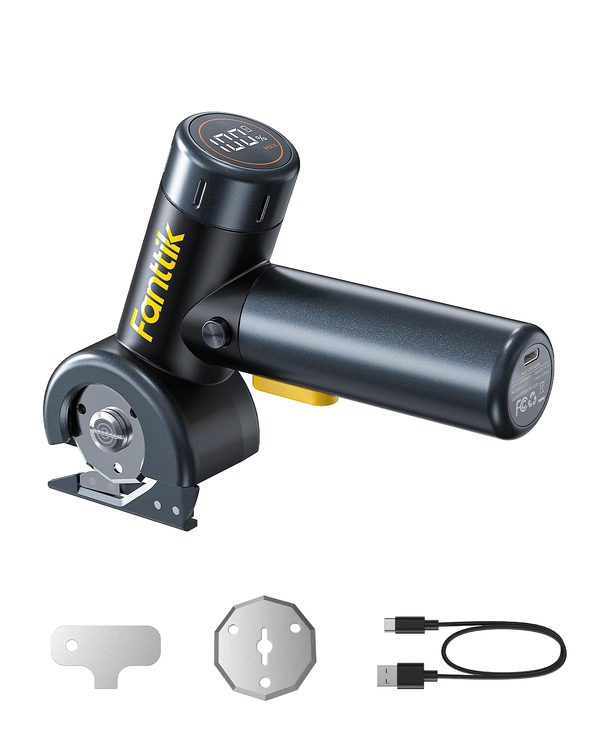 Fanttik C8 Nano elektryczne nożyce do kartonu, z ekranem, światło LED, 3 poziomy prędkości