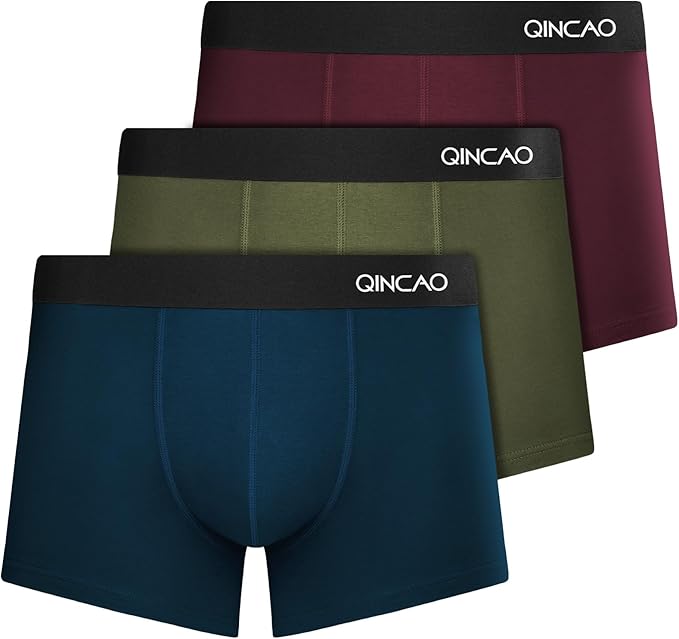 QINCAO Męskie bokserki, opakowanie 3 sztuki (rozm. M-3XL, różna kolorystyka)