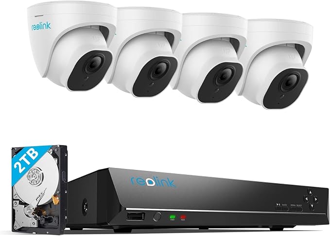 Reolink 4K PoE H.265 Zestaw kamer do monitoringu CCTV, 4 sztuki zewnętrznych kamer IP 8MP