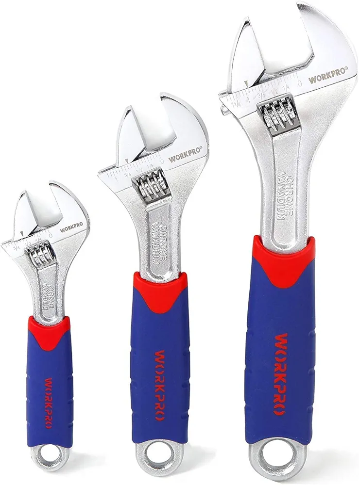 WORKPRO Klucz płaski nastawny - 3 szt