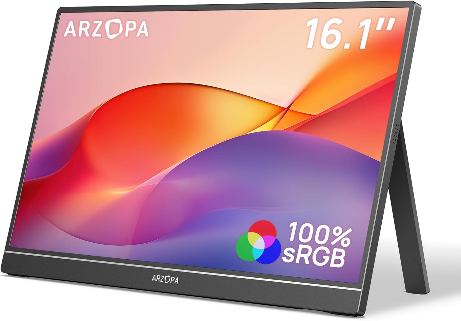 ARZOPA 16,1" Przenośny Monitor IPS 100% sRGB | 1080P | HDR10 | Ultra Cienki 9.3mm