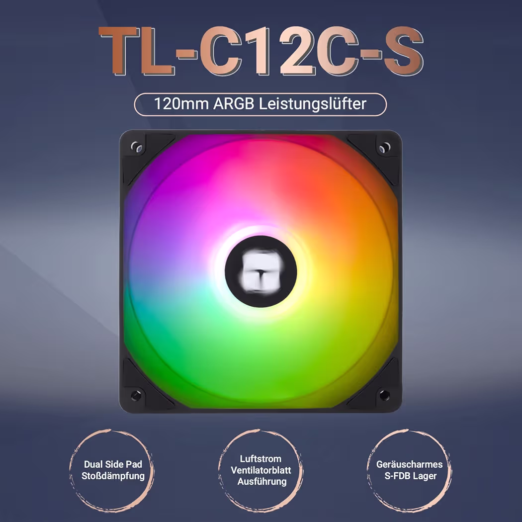 Thermalright TL-C12C-S 120mm Wentylator CPU 120 mm, ARGB, wentylator do obudowy
