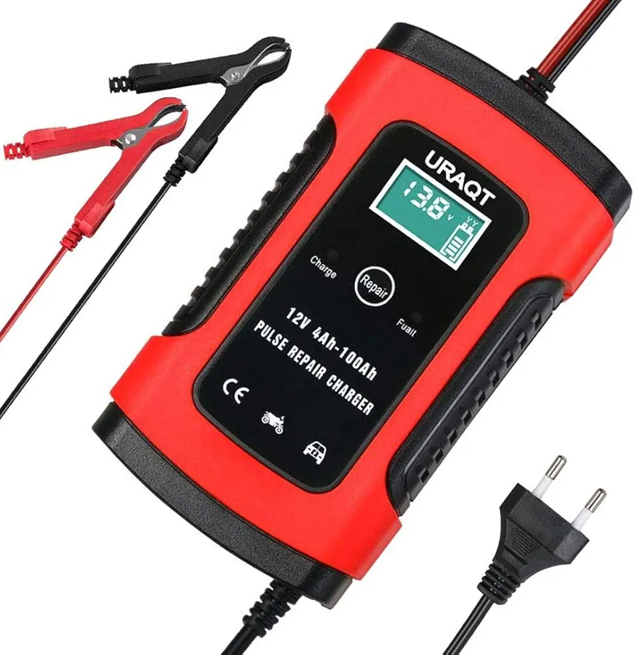 URAQT Ładowarka do akumulatora samochodowego 6 A/12 V
