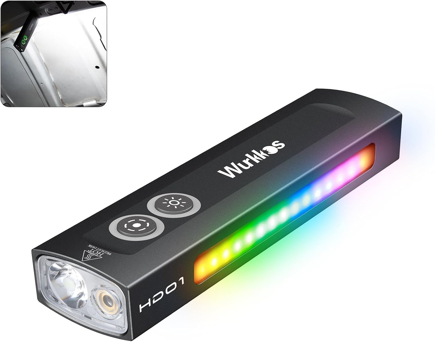 Kompaktowa latarka Wurkkos HD01 1200 lm + zielony laser, RGB i USB-C