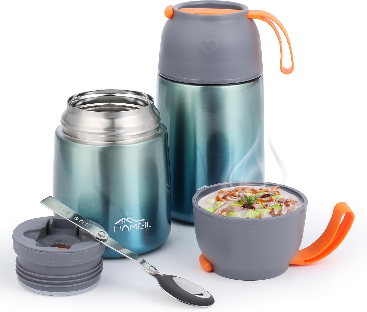 Zestaw 2 termosów PAMEIL na gorące jedzenie 450 ml i 650 ml