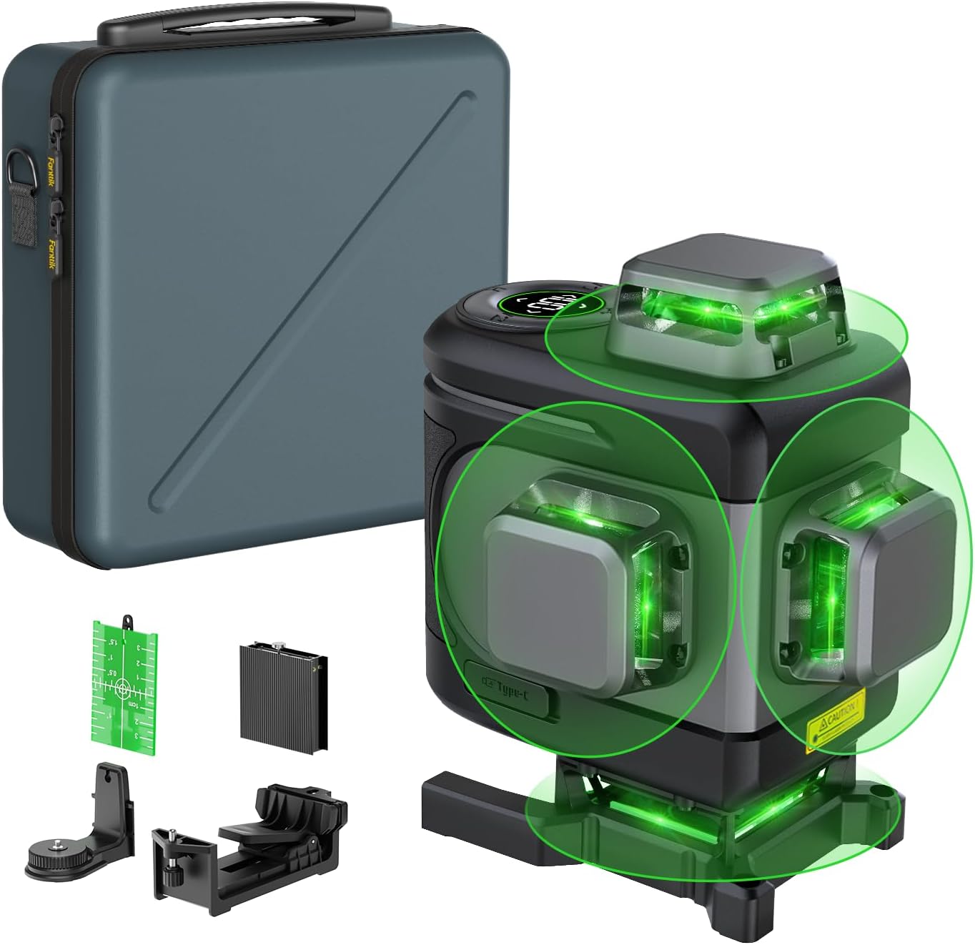 Fanttik D16 APEX laser krzyżowy, zielony, 4 x 360°