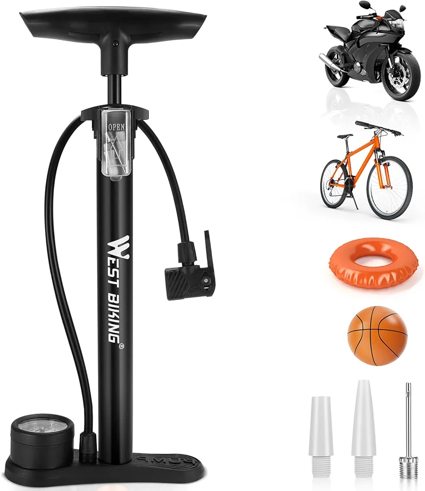 CYCLESPEED Pompka rowerowa z manometrem, 160 psi/11 barów