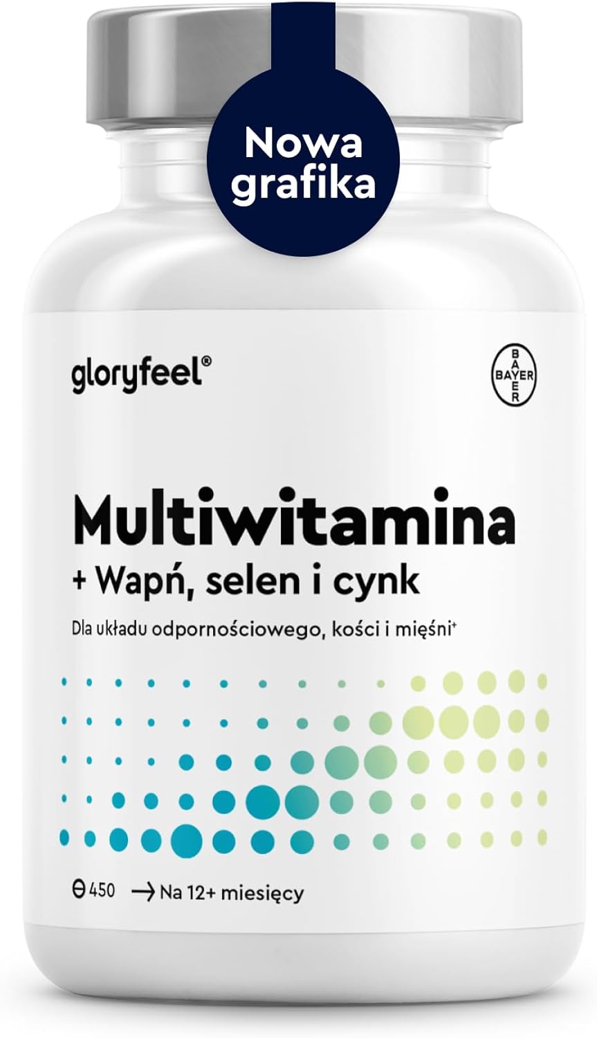 Multivitamina Gloryfeel - BAYER, 450 tabletek, witaminy A-Z i składniki mineralne