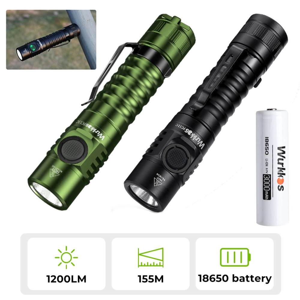 Latarka Wurkkos FC11C 1200lm 519A 4000/5000K (wysyłka z Polski) - akumulator 3000mAh, zasięg ~155m, USB-C, magnes (wymagana rejestracja)