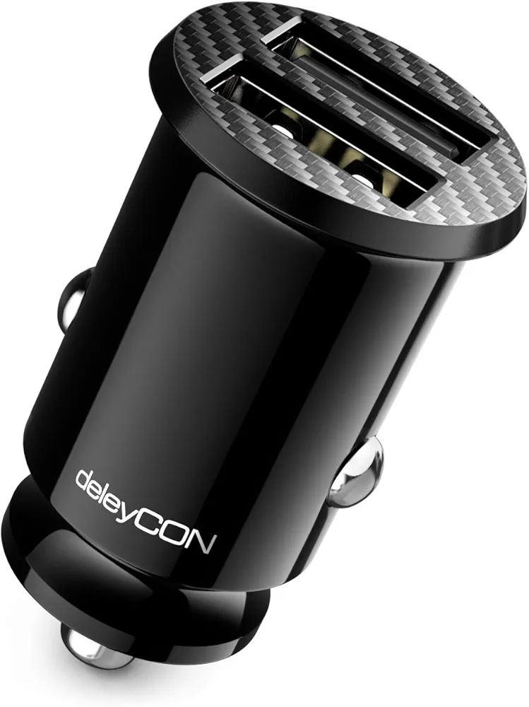 deleyCON 2,4A Zapalniczka Ładowarka USB - Szybkie Ładowanie 2400mA 2-Portowe USB