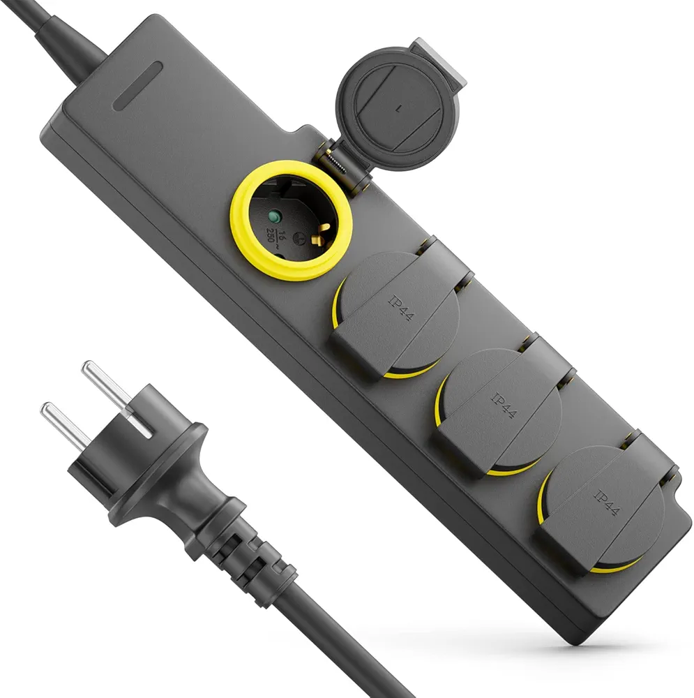 deleyCON Listwa Zasilająca Outdoor 4-Gniazda, Kabel 3,0m