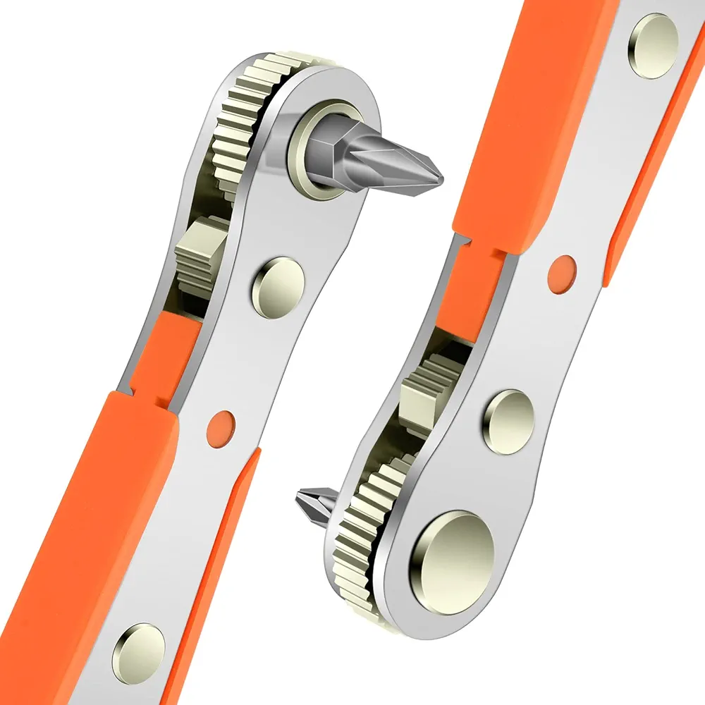 OSDUE Magnetyczny klucz zapadkowy, dwustronny wkrętak zapadkowy 110 mm 1/4 cala