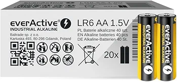 EverActive Baterie AA Pro alkaliczne Mignon LR6 - 40 Sztuk