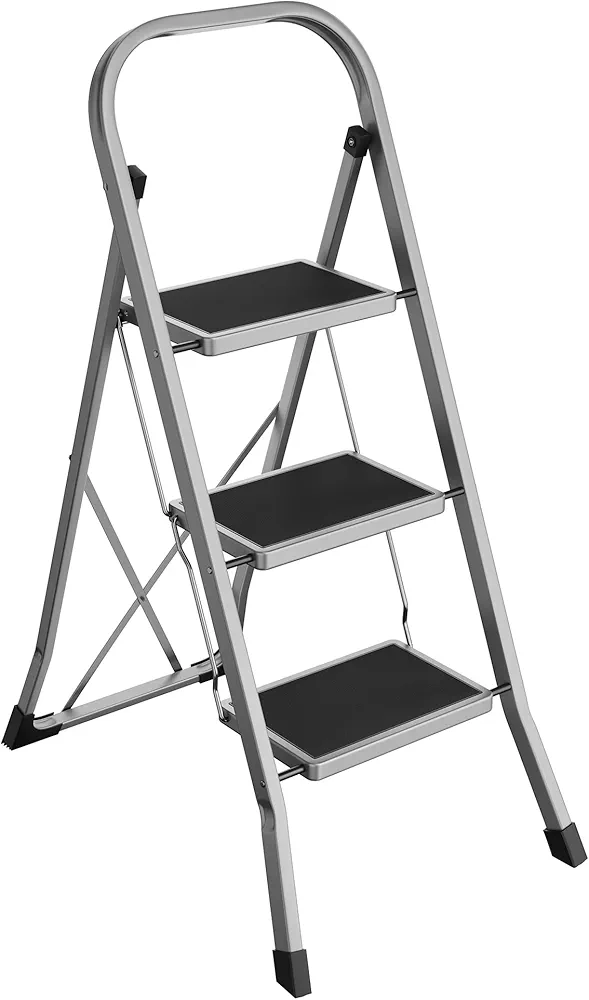 SONGMICS Drabina schodkowa, drabina z 3 stopniami