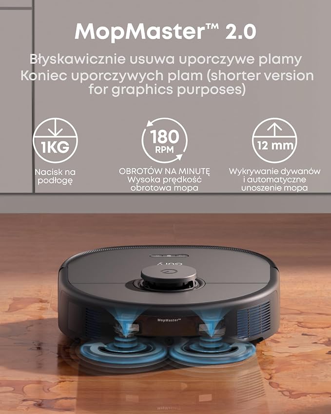 Robot odkurzający Eufy X10 Pro Omni z systemem MopMaster 2.0 (8000 Pa), technologią inteligentnej nawigacji iPath, automatycznie opróżniającym się zbiornikiem na kurz o pojemności 2,5 l