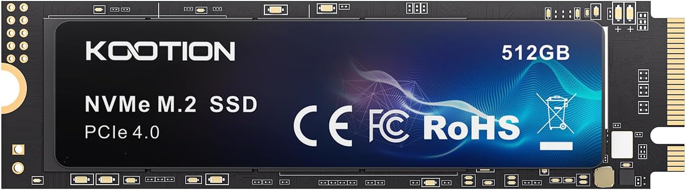 KOOTION SSD 512 GB Nvme SSD PCIe 4.0 wewnętrzny dysk twardy 5200 MB/s